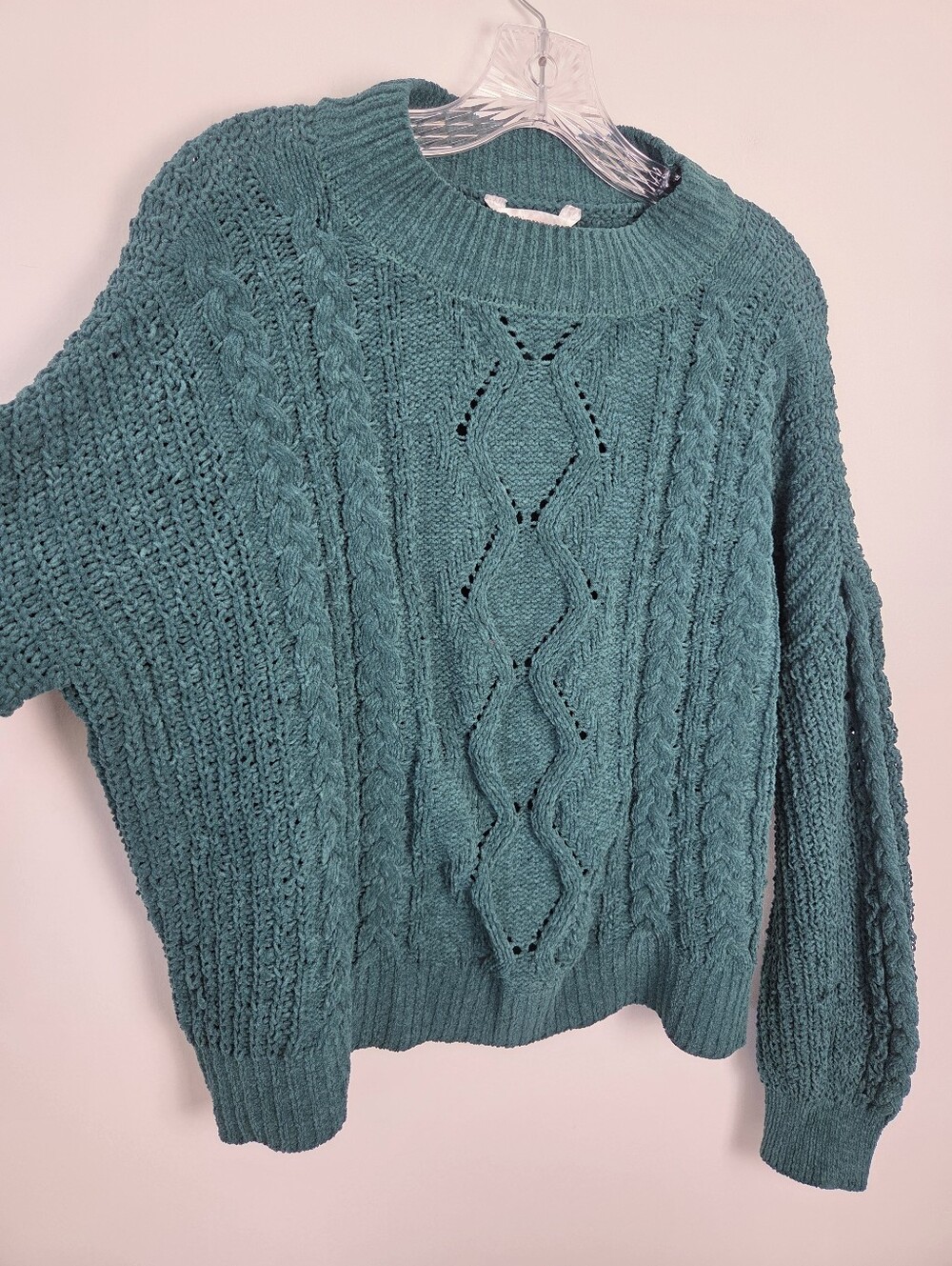 Nobo Emerald Green Chunky Cable Knit Sweater Fisherman Preppy Academia Xxl 19 - Picture 3 of 7